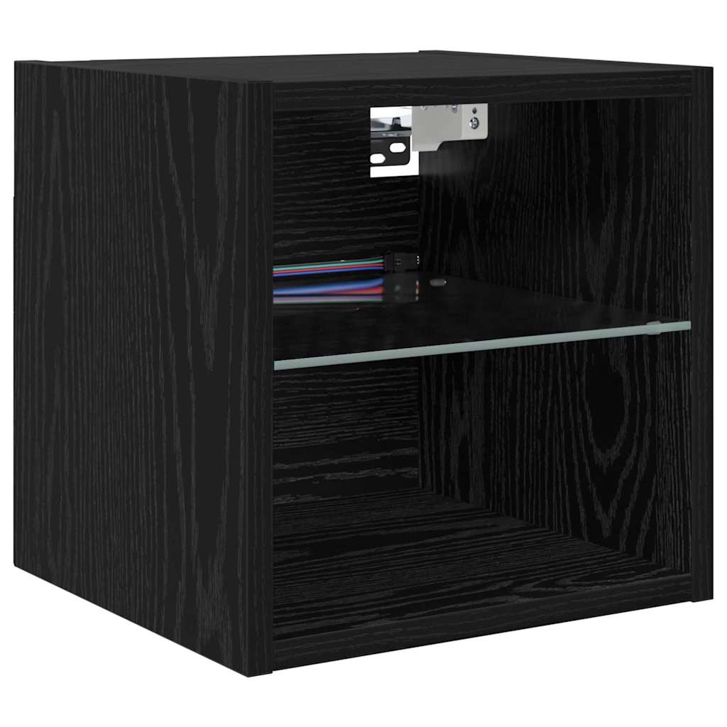 vidaXL TV Wall Units 8 pcs Black Oak Engineered Wood