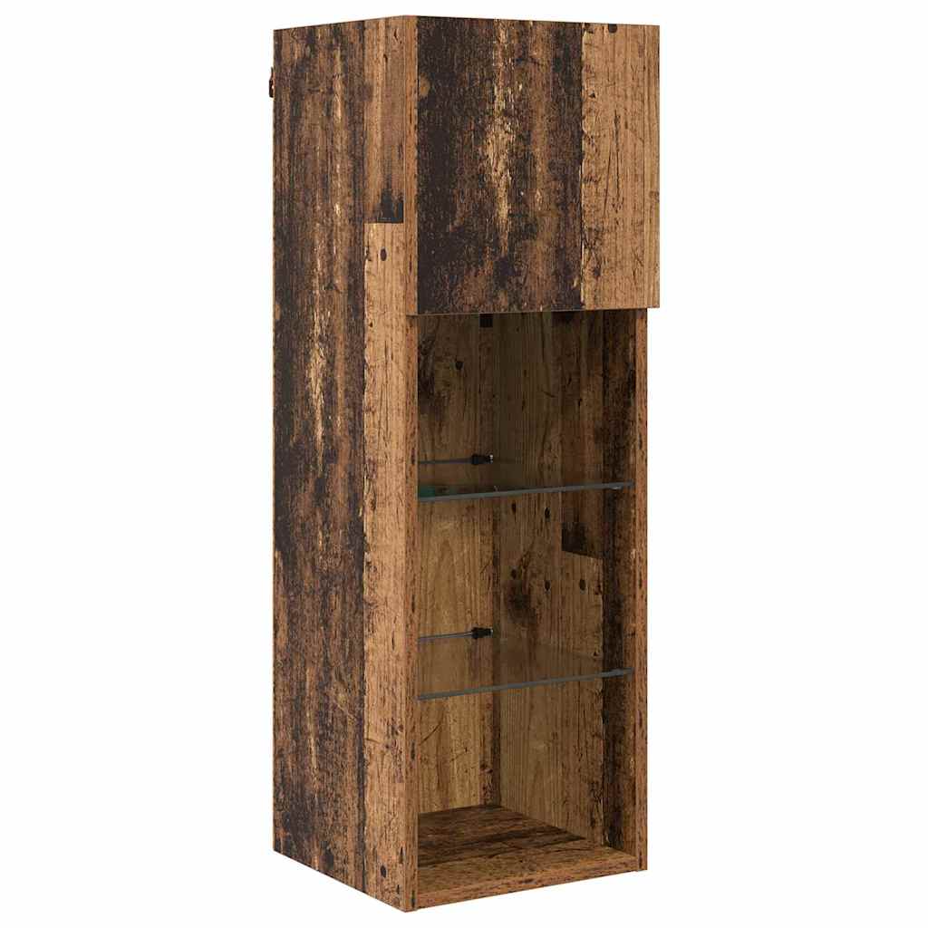 vidaXL TV Wall Units Wall-mounted 5 pcs Black Oak Engineered Wood