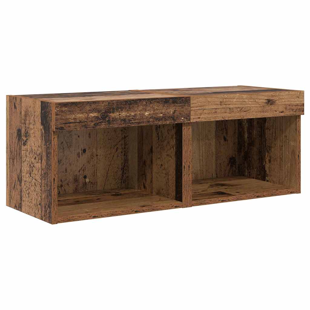 vidaXL TV Wall Units Wall-mounted 5 pcs Black Oak Engineered Wood