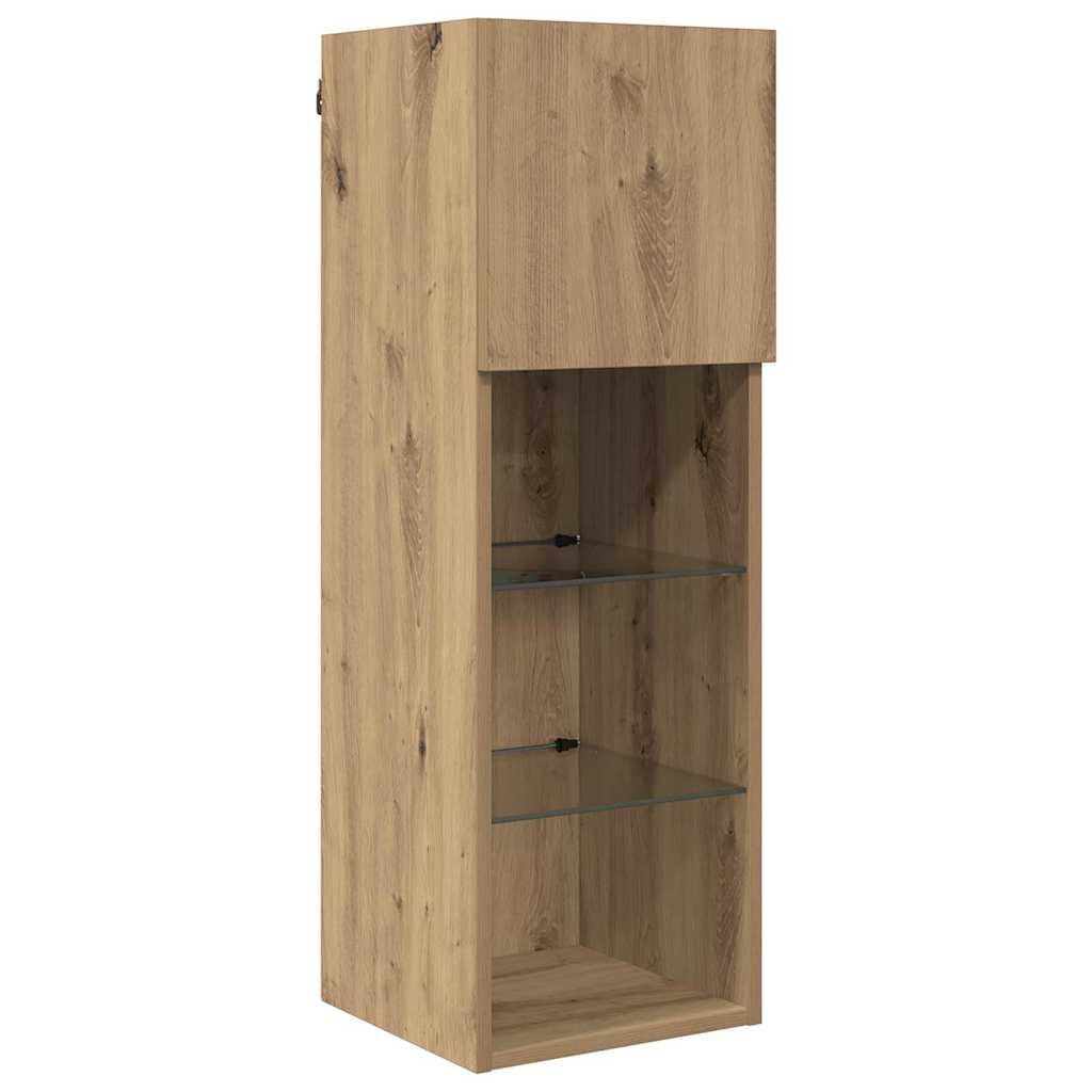 vidaXL TV Wall Units 5 pcs Black Oak Engineered Wood