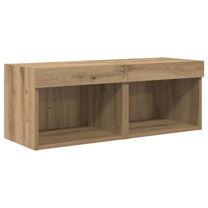 vidaXL TV Wall Units 5 pcs Black Oak Engineered Wood