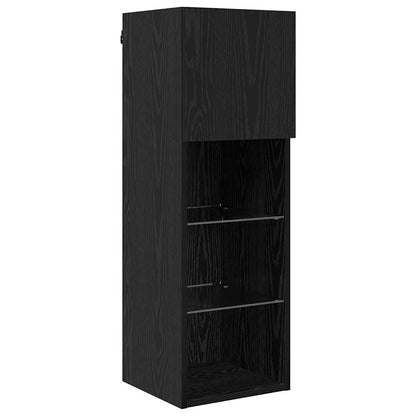 vidaXL TV Wall Units Wall-mounted 5 pcs Black Oak Engineered Wood