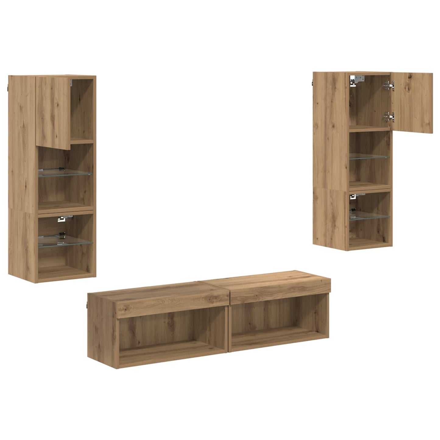 vidaXL TV Wall Unit 6 pcs Artisan Oak Engineered Wood