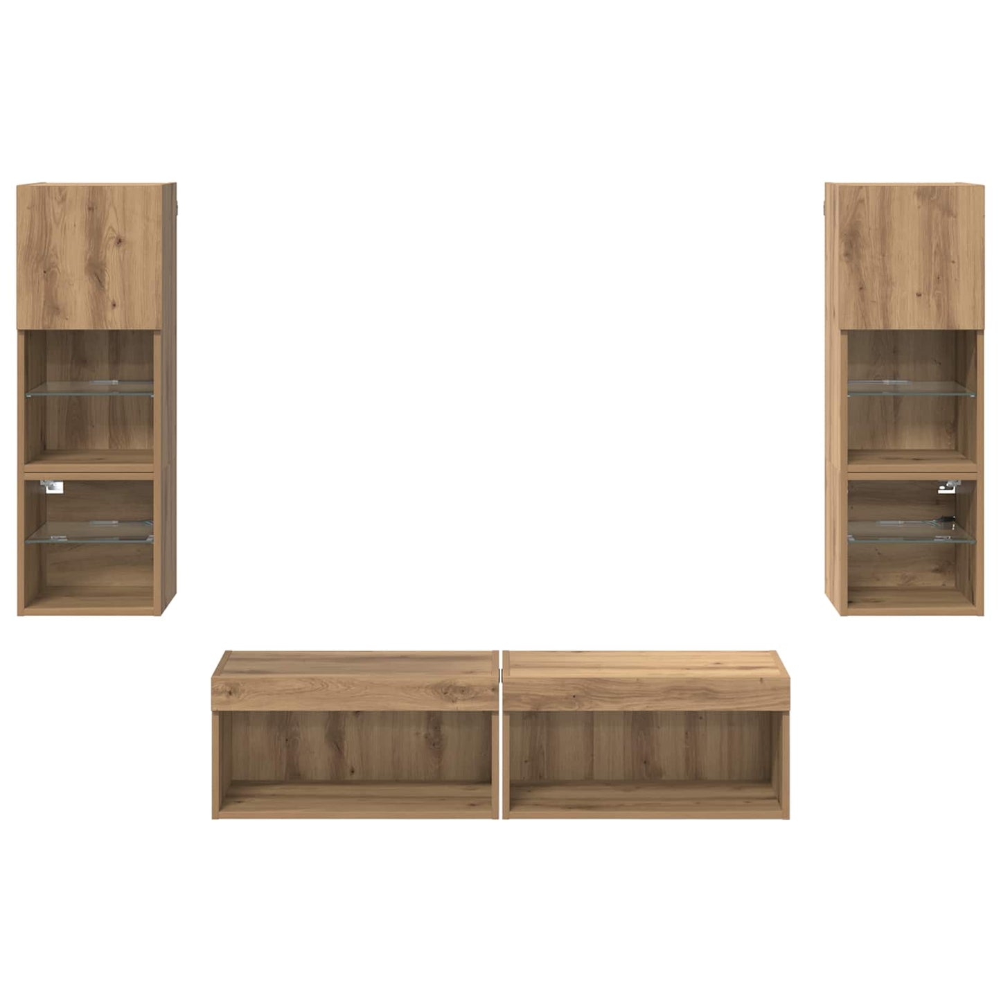 vidaXL TV Wall Unit 6 pcs Artisan Oak Engineered Wood