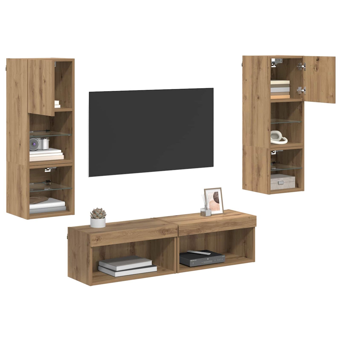 vidaXL TV Wall Unit 6 pcs Artisan Oak Engineered Wood