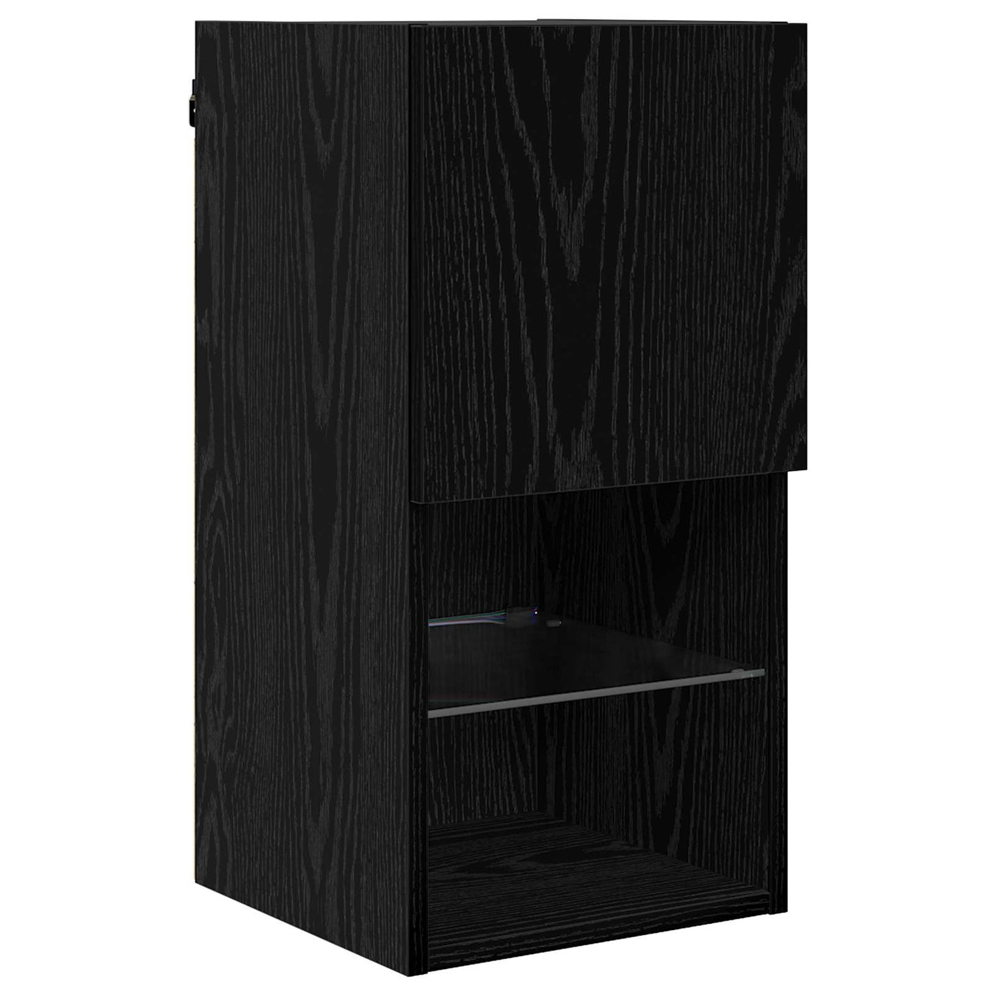 vidaXL TV Wall Unit Wall-mounted 6 pcs Black Oak Engineered Wood