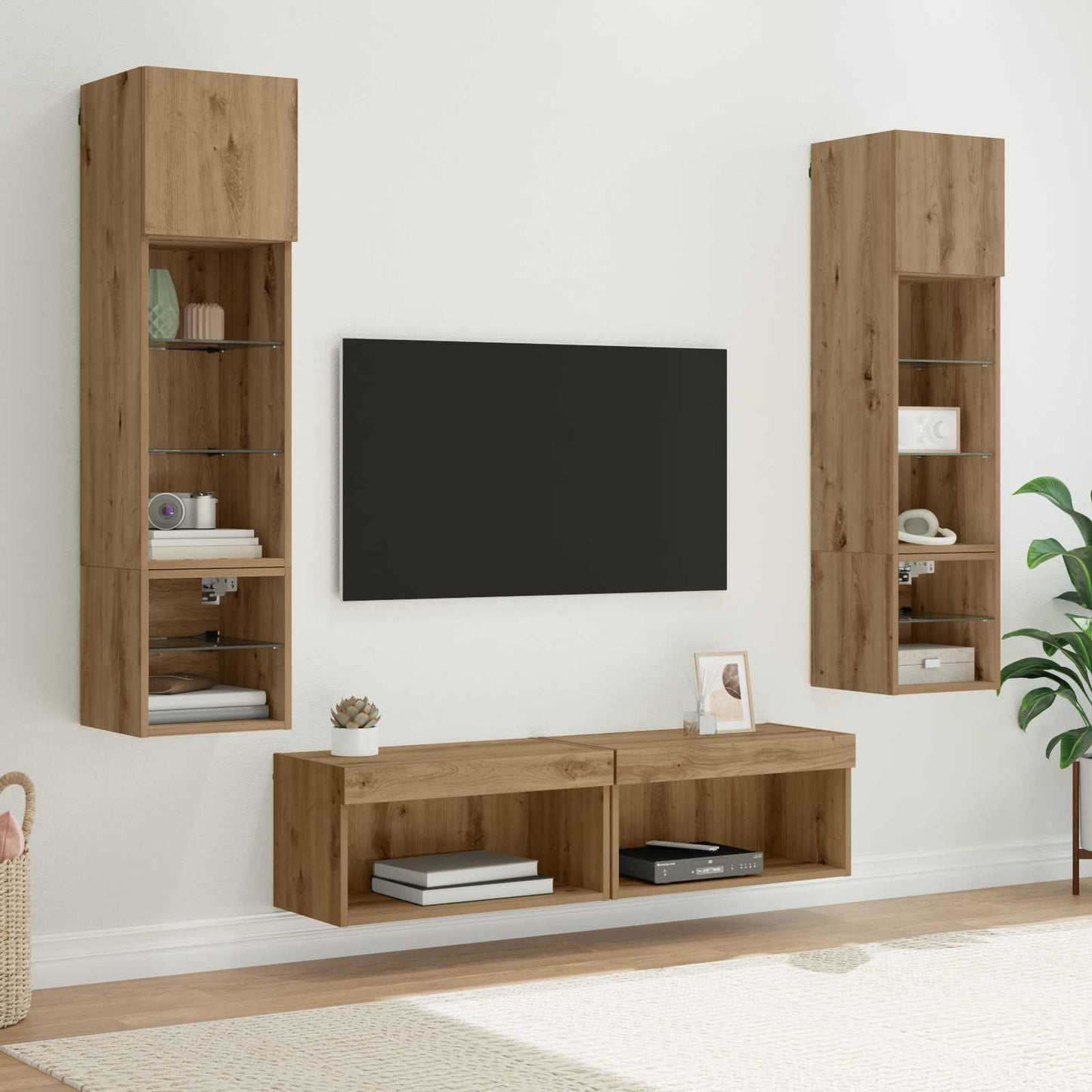vidaXL TV Wall Unit 6 pcs Artisan Oak Engineered Wood
