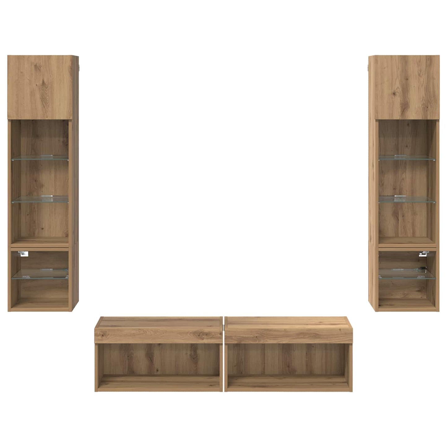 vidaXL TV Wall Unit 6 pcs Artisan Oak Engineered Wood
