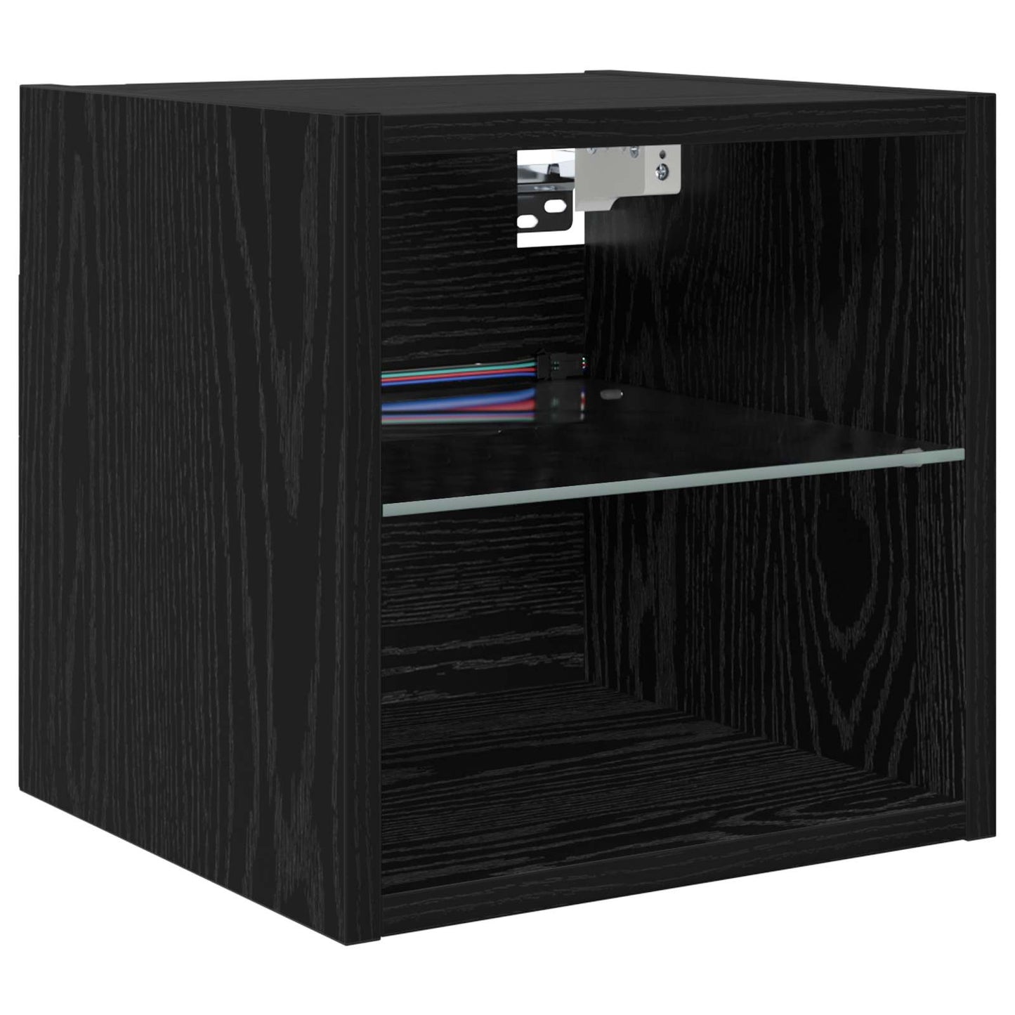 vidaXL TV Wall Unit Wall-mounted 6 pcs Black Oak Engineered Wood