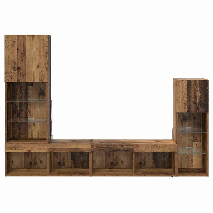 vidaXL TV Wall Units Wall-mounted 4 pcs Old Wood Engineered Wood