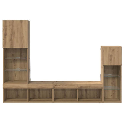 vidaXL TV Wall Units 4 pcs Artisan Oak Engineered Wood