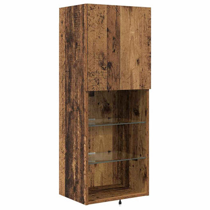 vidaXL TV Wall Units with LED Strip Lights Old Wood Engineered Wood