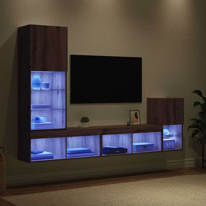 vidaXL TV Wall Units 4 pcs Artisan Oak Engineered Wood