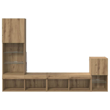 vidaXL TV Wall Units 4 pcs Artisan Oak Engineered Wood