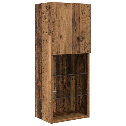 vidaXL TV Wall Units with LED 5 pcs Old Wood Engineered Wood