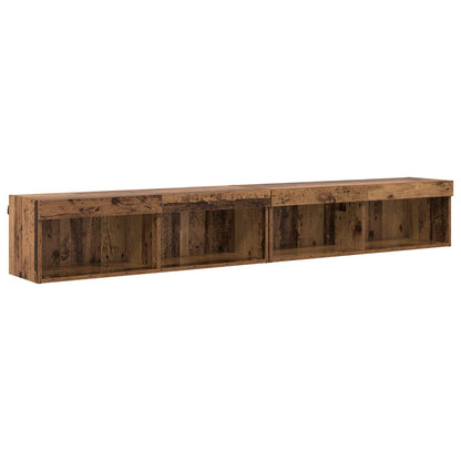 vidaXL TV Wall Units with LED 5 pcs Old Wood Engineered Wood