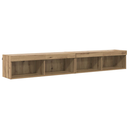 vidaXL TV Wall Units with LED 5 pcs Artisan Oak Engineered Wood