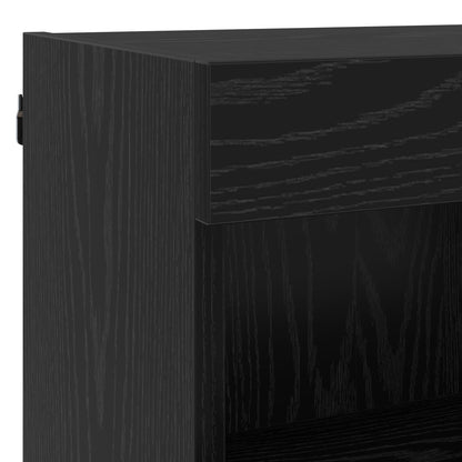 vidaXL TV Wall Units with LED 5 pcs Black Oak Engineered Wood