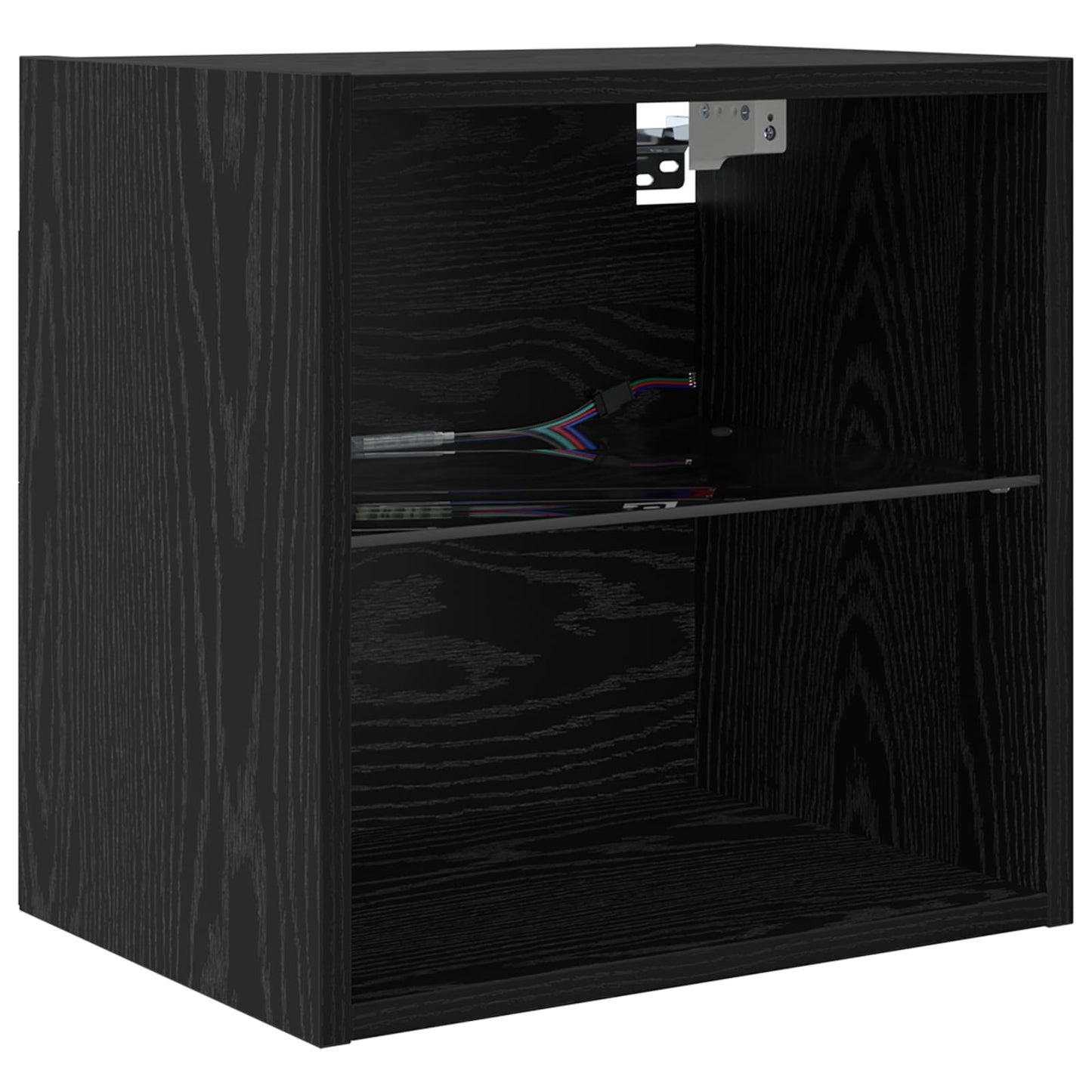 vidaXL TV Wall Units with LED 5 pcs Black Oak Engineered Wood