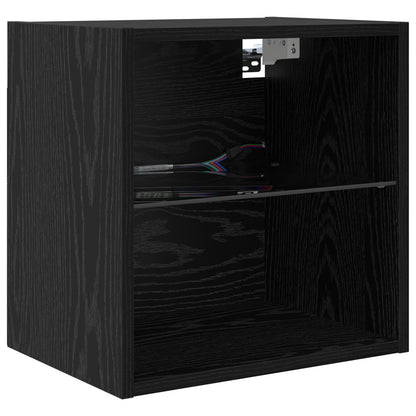 vidaXL TV Wall Units with LED 5 pcs Black Oak Engineered Wood