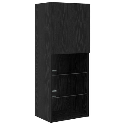 vidaXL TV Wall Units with LED 5 pcs Black Oak Engineered Wood