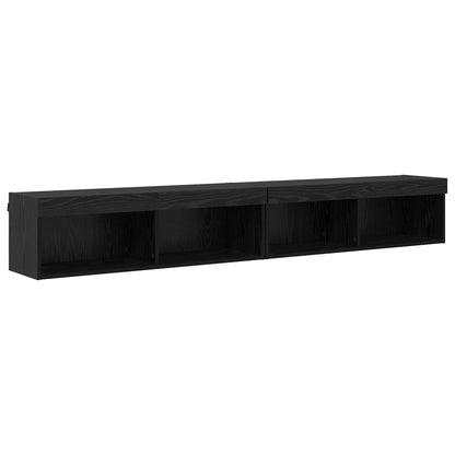 vidaXL TV Wall Units with LED 5 pcs Black Oak Engineered Wood