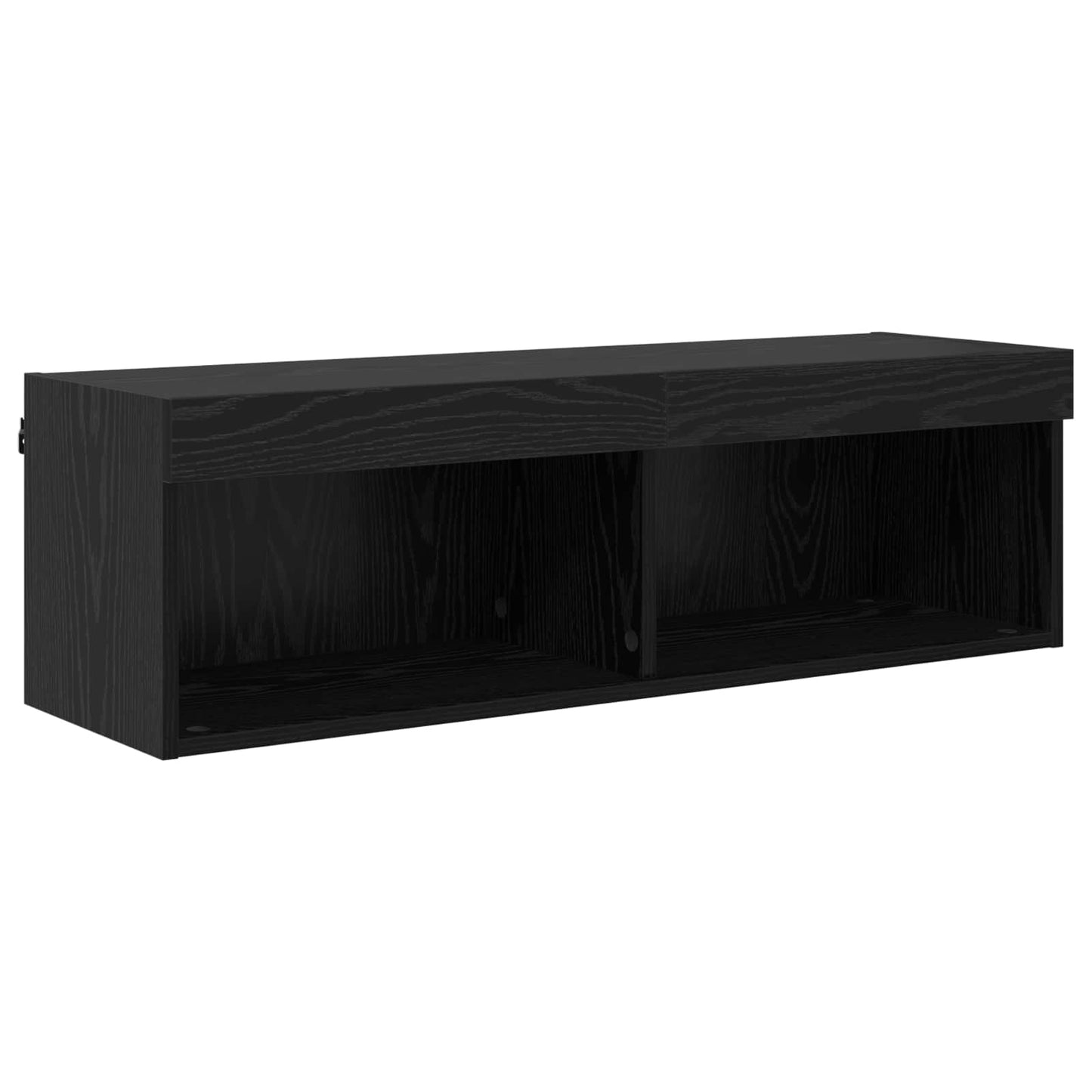 vidaXL TV Wall Cabinet Set with LED 5 pcs Black Oak Engineered Wood