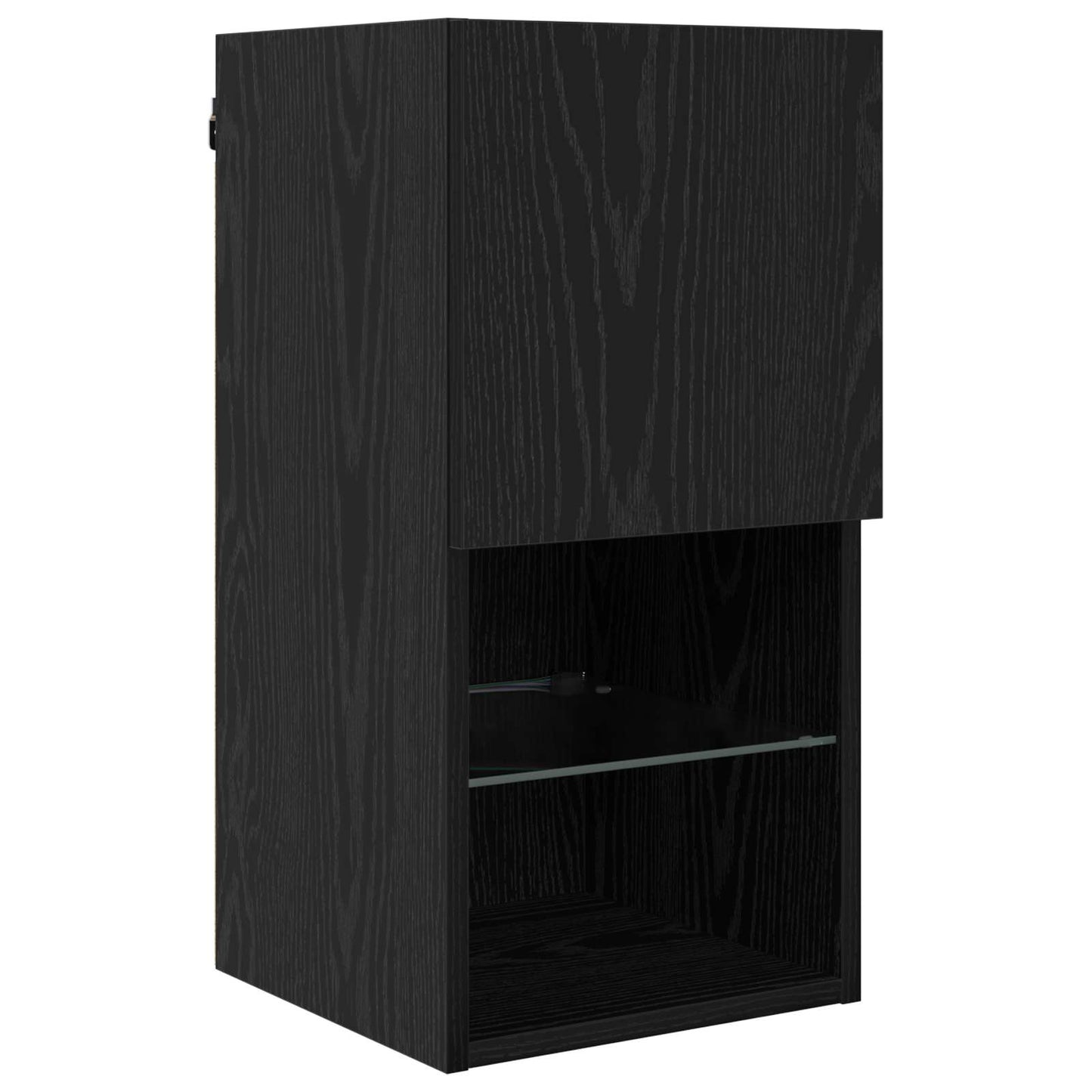 vidaXL TV Wall Units with LED with LED 6 pcs Black Oak Engineered Wood