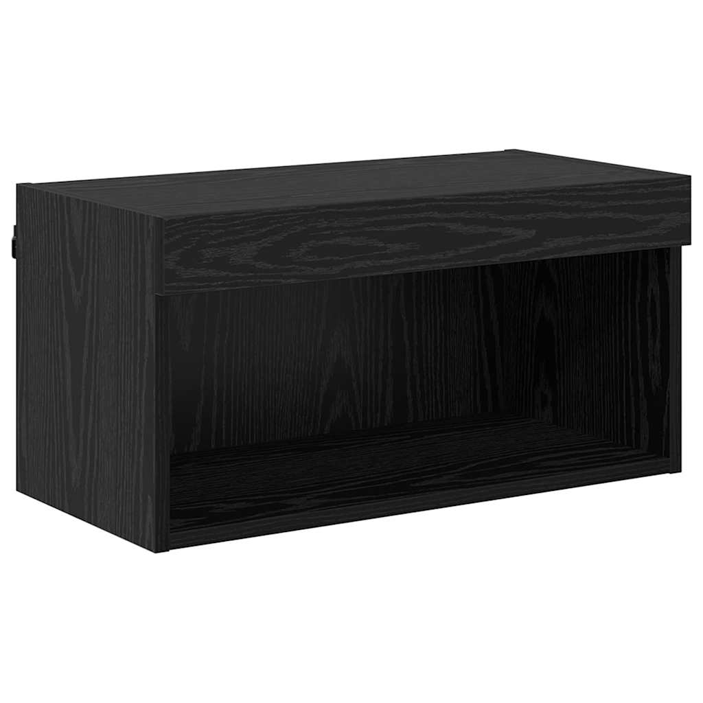 vidaXL TV Wall Units with LED 6 pcs Black Oak Engineered Wood