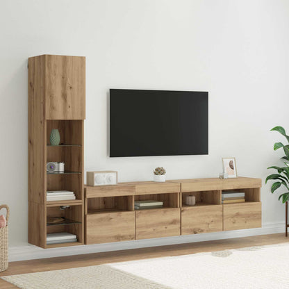 vidaXL TV Wall Unit 4 pcs Artisan Oak Engineered Wood