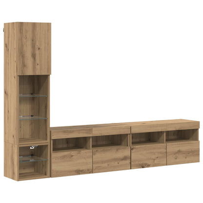 vidaXL TV Wall Unit 4 pcs Artisan Oak Engineered Wood