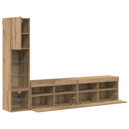 vidaXL TV Wall Unit 4 pcs Artisan Oak Engineered Wood
