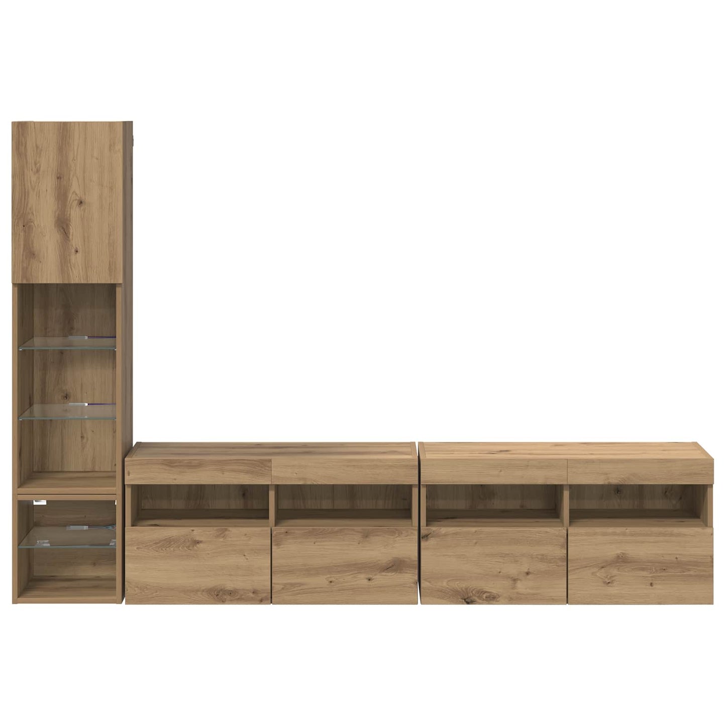 vidaXL TV Wall Unit 4 pcs Artisan Oak Engineered Wood
