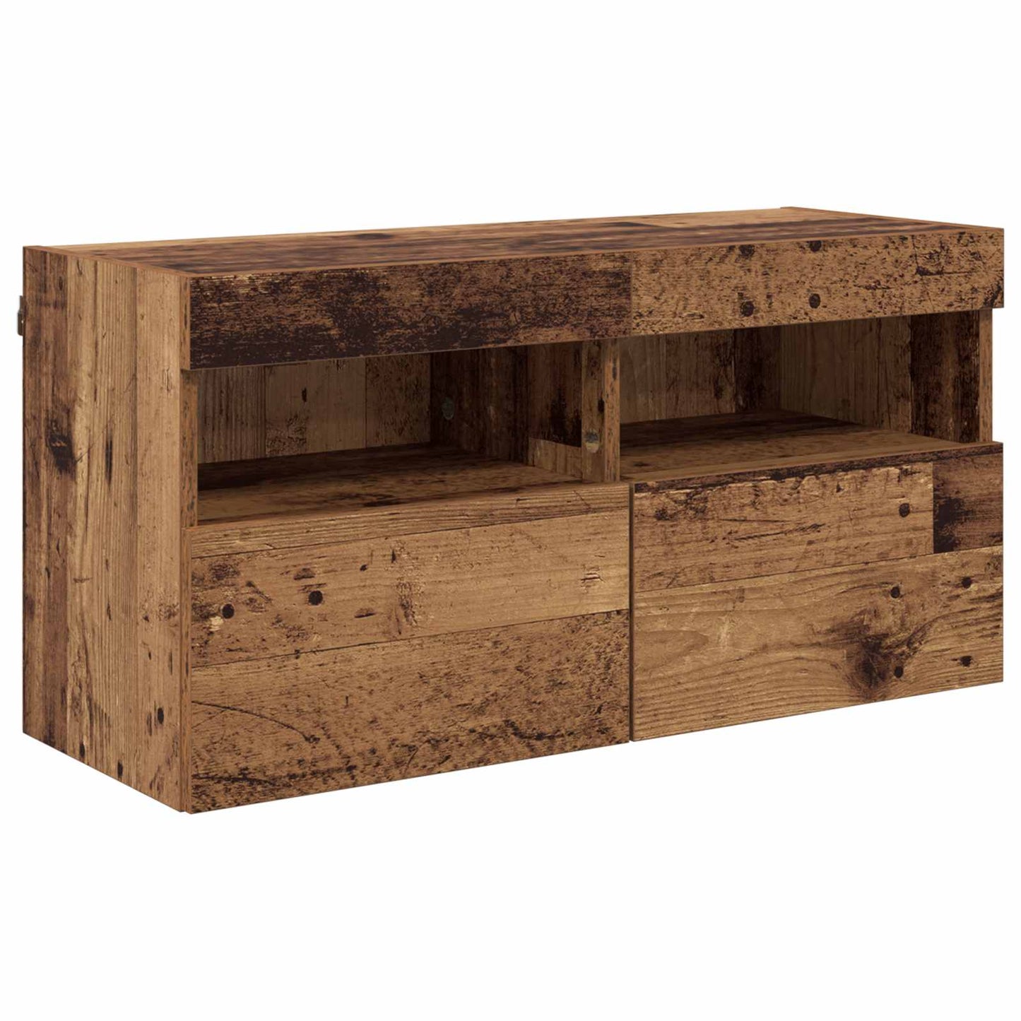 vidaXL TV Wall Units with LED with LED 5 pcs Old Wood 80 x 30 x 40 cm