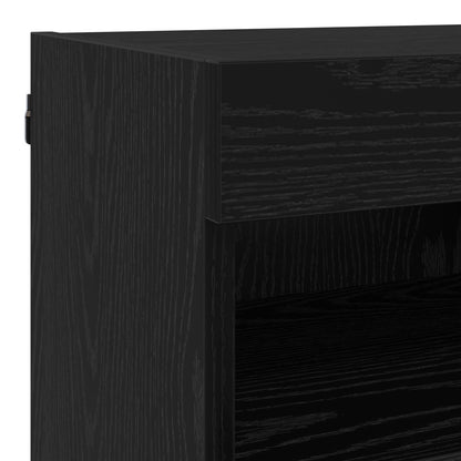 vidaXL TV Wall Units with LED with LED 5 pcs Black Oak 80 x 30 x 40 cm