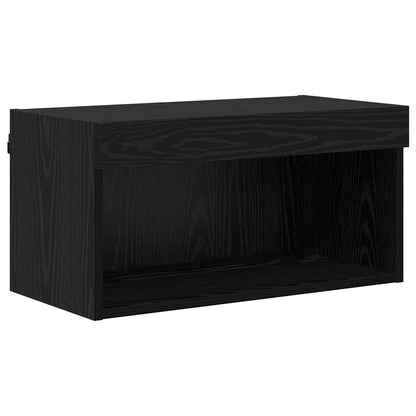 vidaXL TV Wall Units with LED with LED 5 pcs Black Oak 80 x 30 x 40 cm