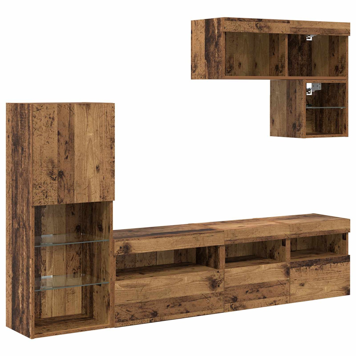 vidaXL TV Wall Units Wall-mounted 6 pcs Old Wood Engineered Wood