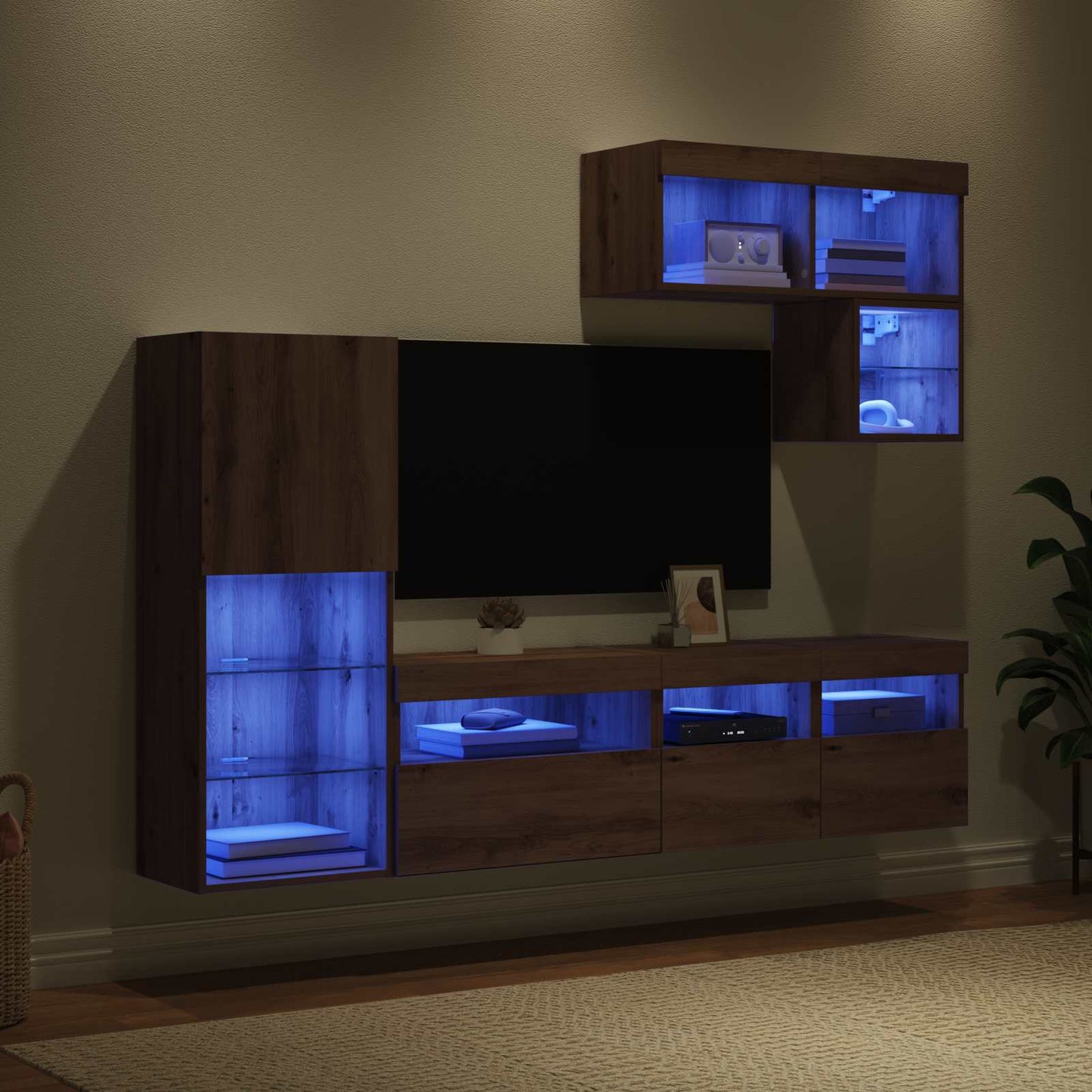 vidaXL TV Wall Units 6 pcs Artisan Oak Engineered Wood