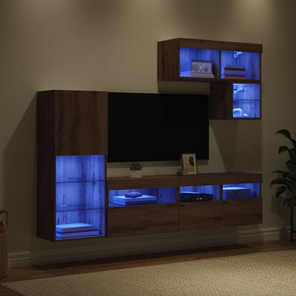 vidaXL TV Wall Units 6 pcs Artisan Oak Engineered Wood