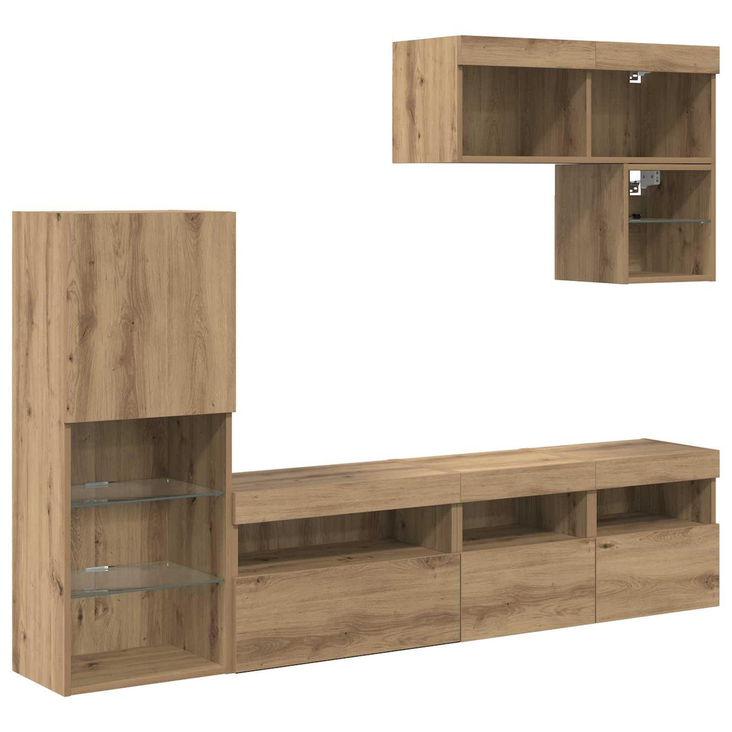 vidaXL TV Wall Units 6 pcs Artisan Oak Engineered Wood