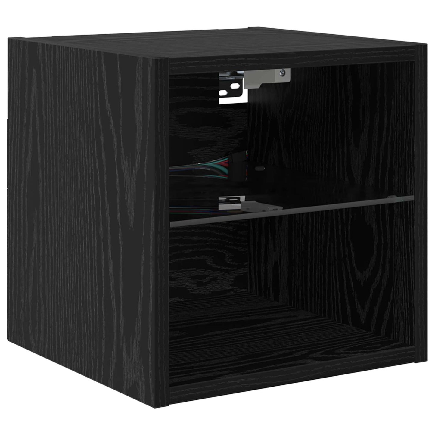 vidaXL TV Wall Units Wall-mounted 6 pcs Black Oak Engineered Wood