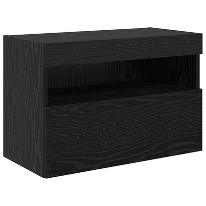 vidaXL TV Wall Units Wall-mounted 6 pcs Black Oak Engineered Wood