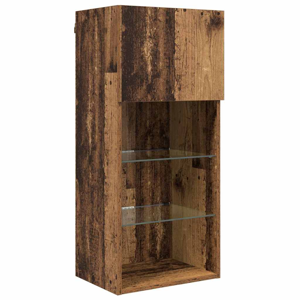 vidaXL TV Wall Units with LED Old Wood Engineered Wood