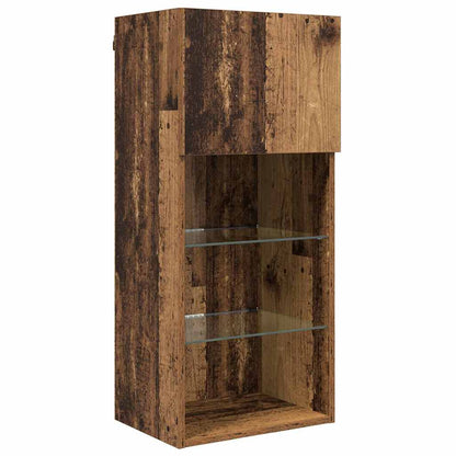 vidaXL TV Wall Units with LED Old Wood Engineered Wood
