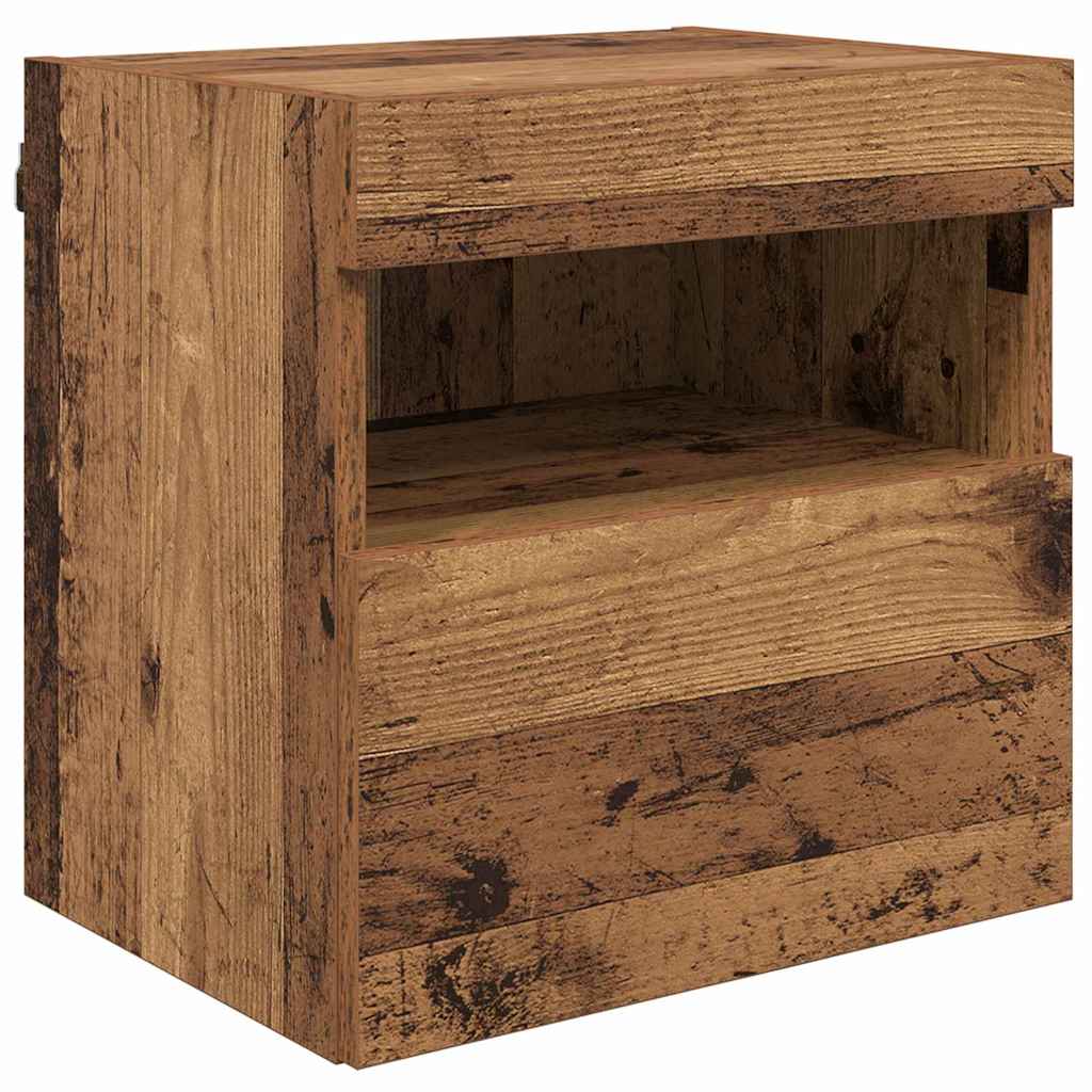 vidaXL TV Wall Units with LED Old Wood Engineered Wood