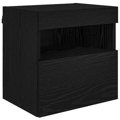 vidaXL TV Wall Units with LED Black Oak Engineered Wood