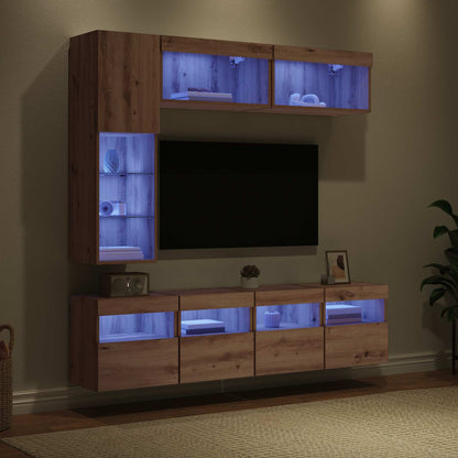 vidaXL TV Cabinet 7 pcs Artisan Oak Engineered Wood