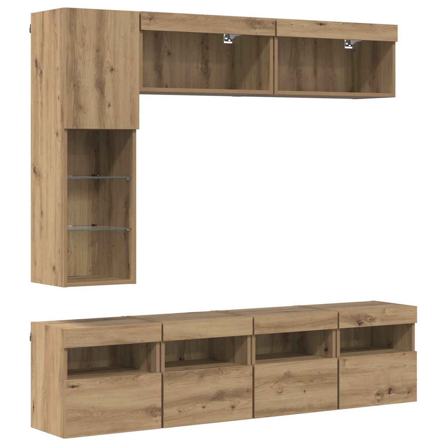 vidaXL TV Cabinet 7 pcs Artisan Oak Engineered Wood