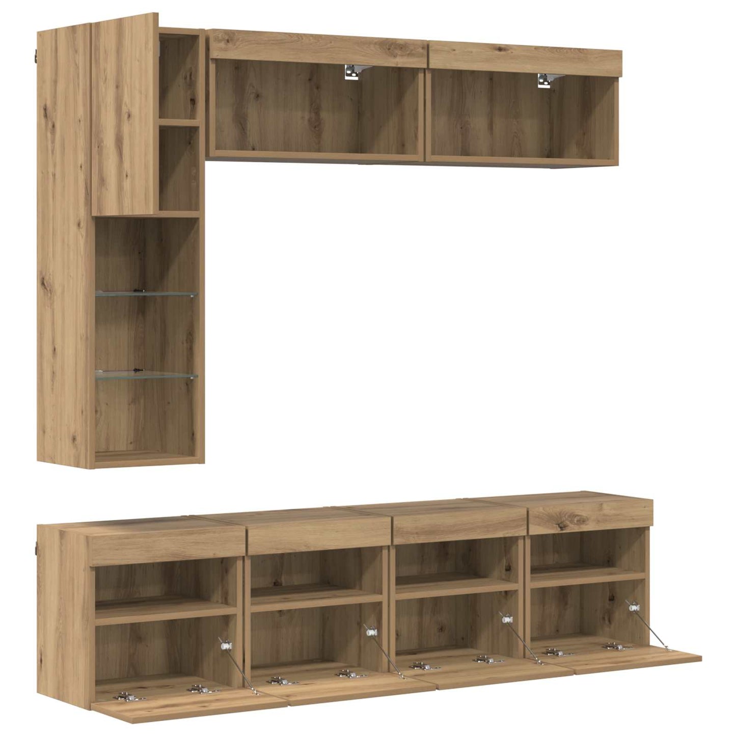 vidaXL TV Cabinet 7 pcs Artisan Oak Engineered Wood
