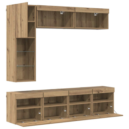 vidaXL TV Cabinet 7 pcs Artisan Oak Engineered Wood